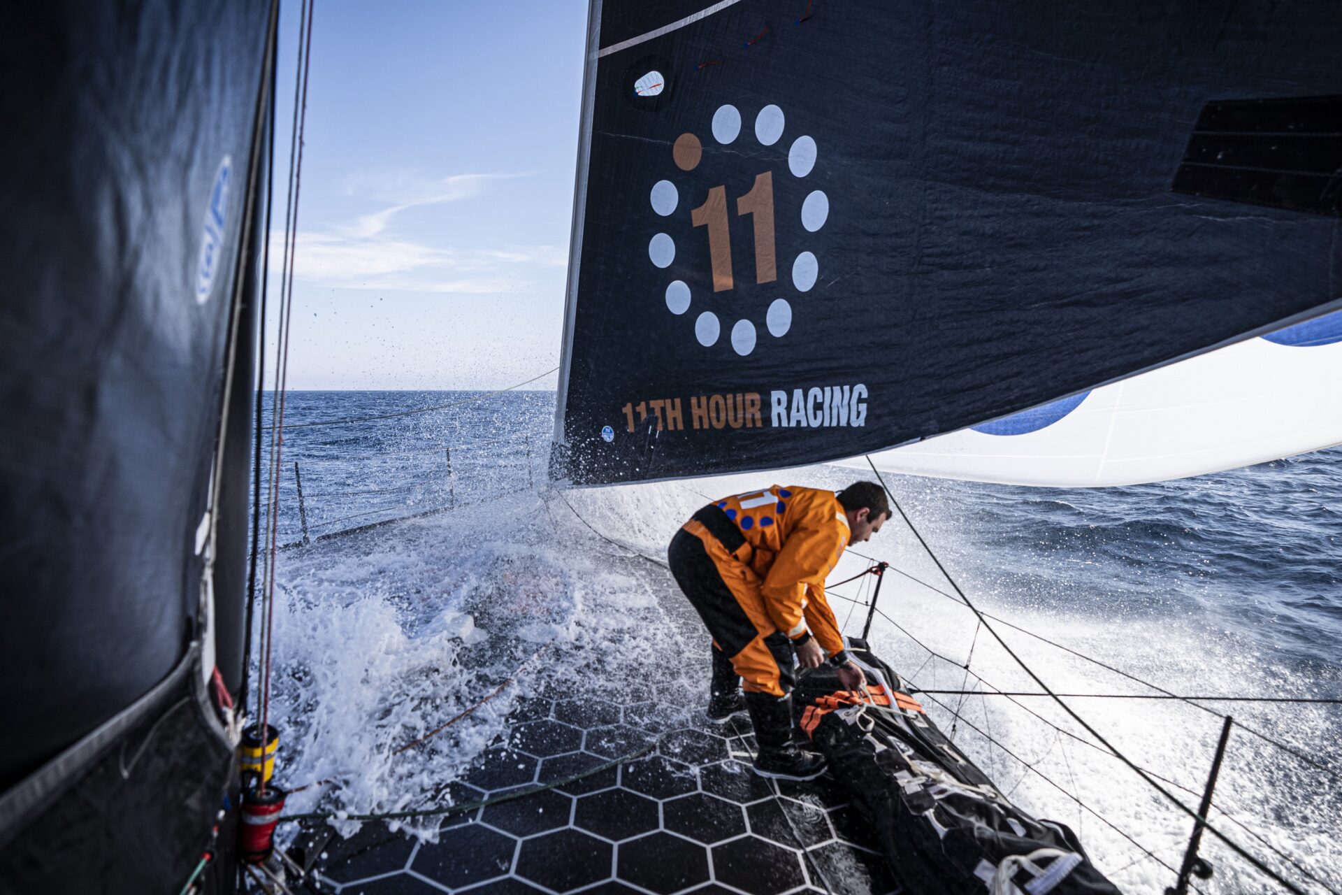 The Ocean Race Europe. Leg 1 from Lorient, France, to Cascais, Portugal. On Board 11th Hour Racing Team